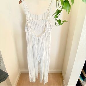 White stripped jump suit